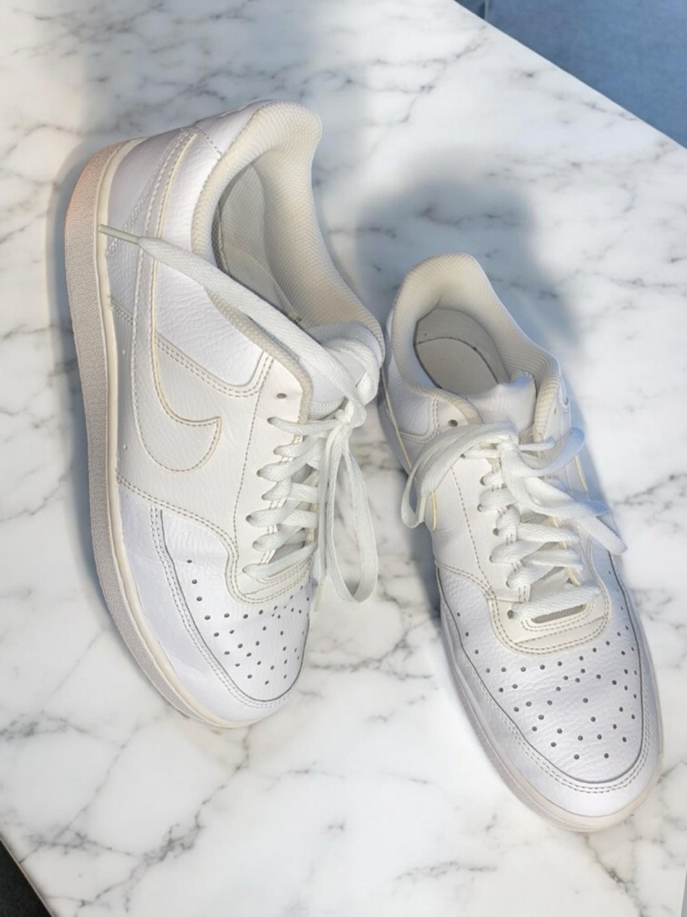 Triple White Nike Court Vision Low Sz 10